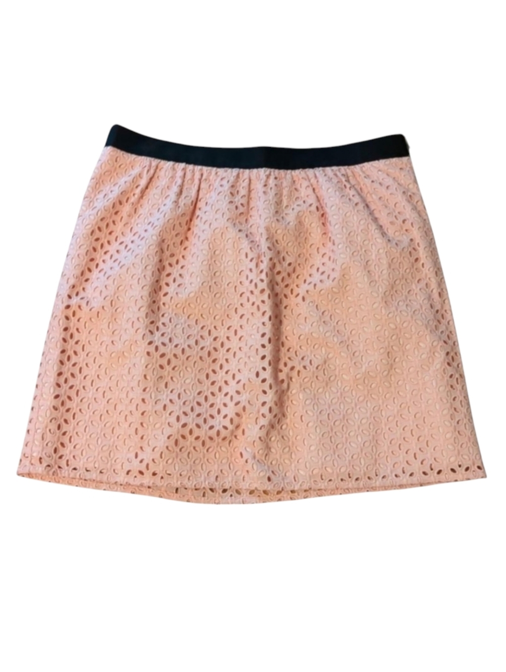 Ann Taylor Loft Peachy/Blush Lined Eyelet Pencil Skirt Size 8